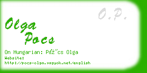 olga pocs business card